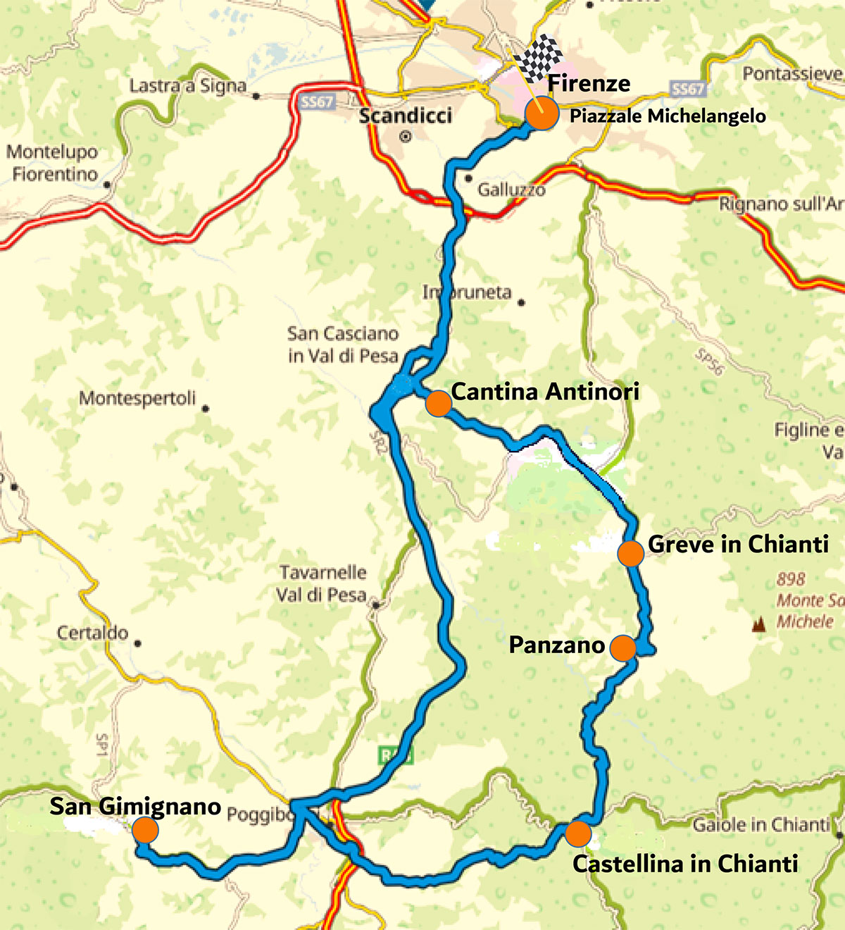 Chianti: The pleasure of driving - 150 km, full day 